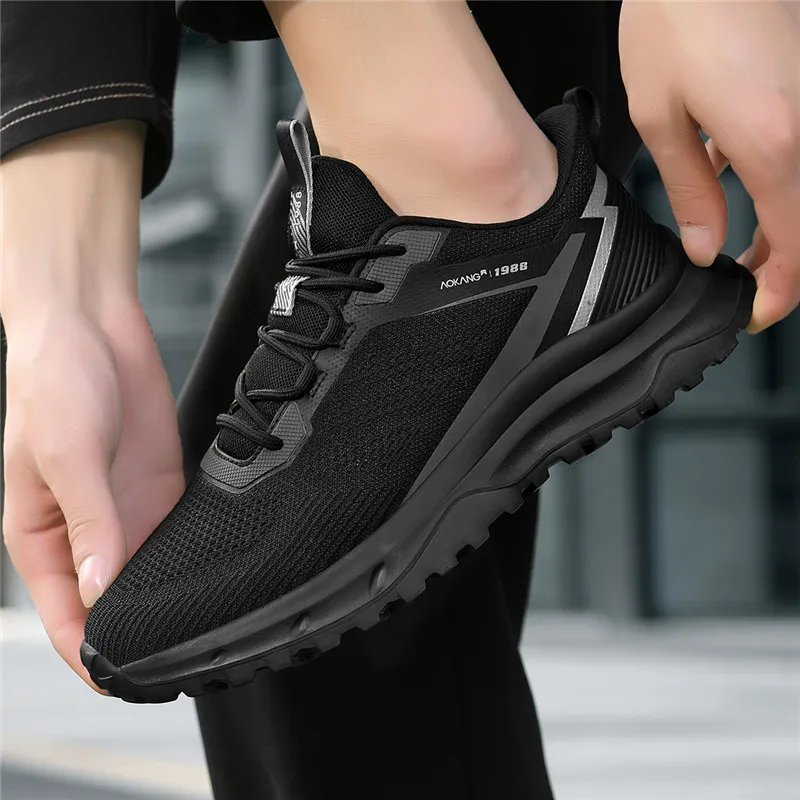 AOKANG Running Shoes Men Low Top Beige/Black-22