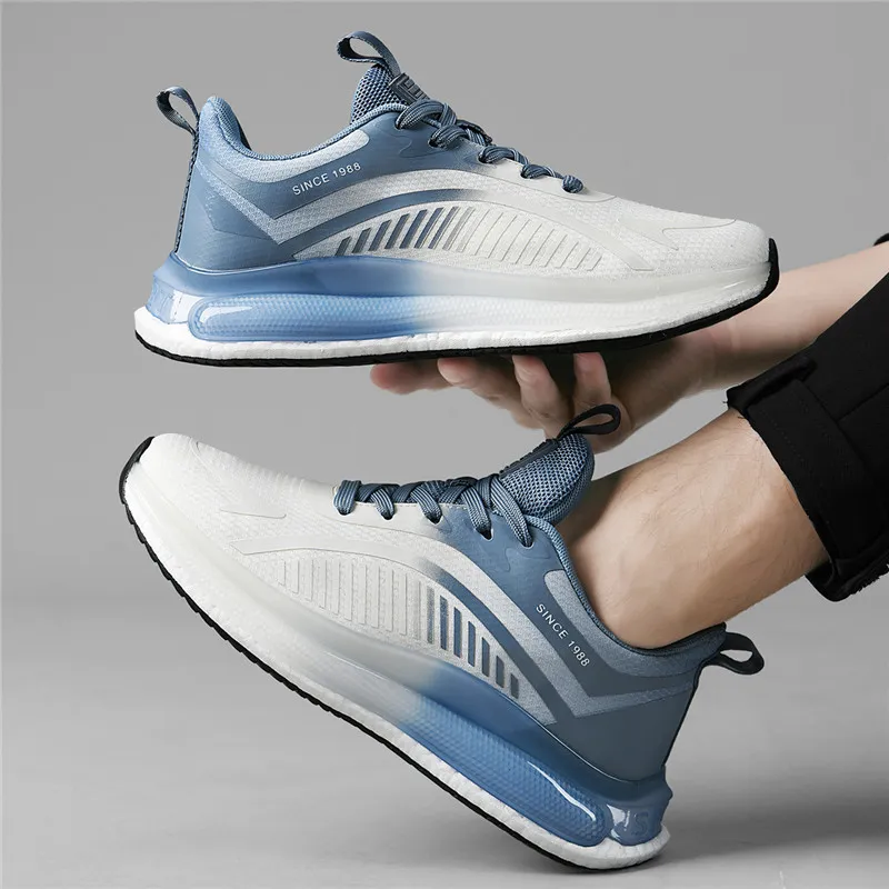 AOKANG Low Top Popcorn Casual Running Shoes Men's White Blue-7