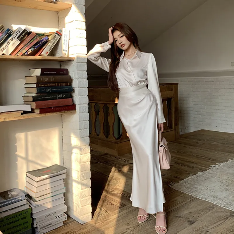 AHDO Casual Long Skirts Women's Apricot-2