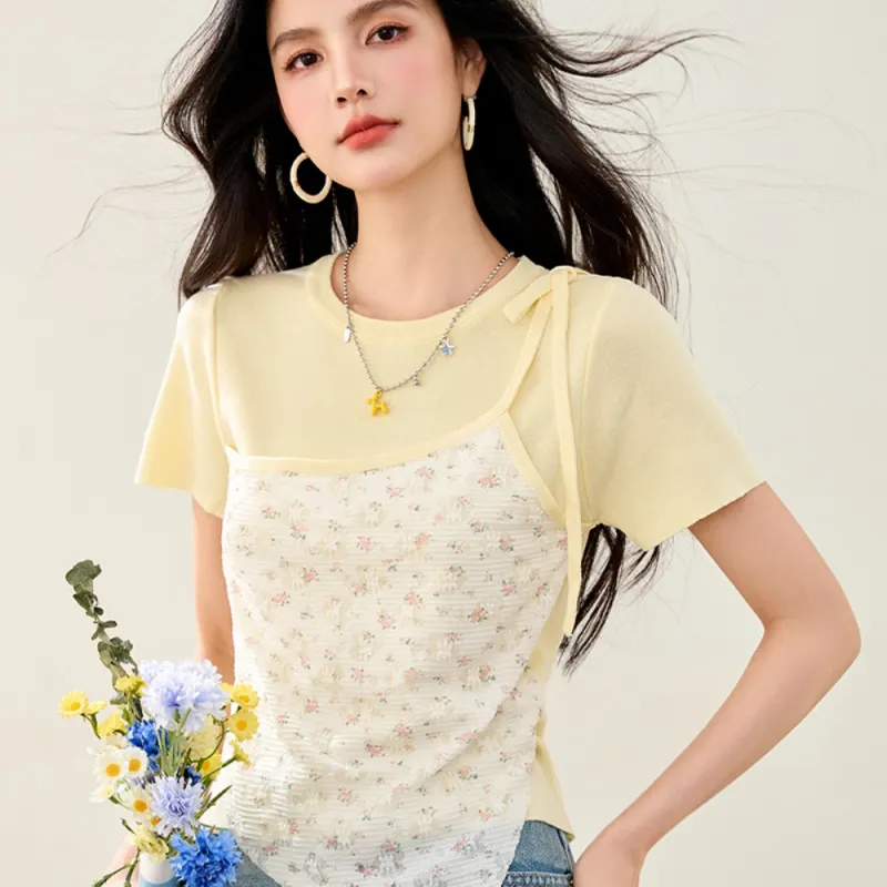 AHDO T Shirts Women's Yellow-3