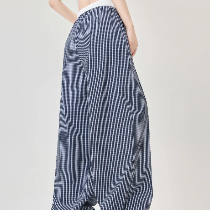 AHDO Casual Pants Women's Plaid-4