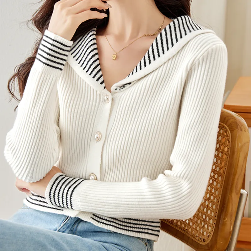AHDO Knitwear Women's Apricot White-2