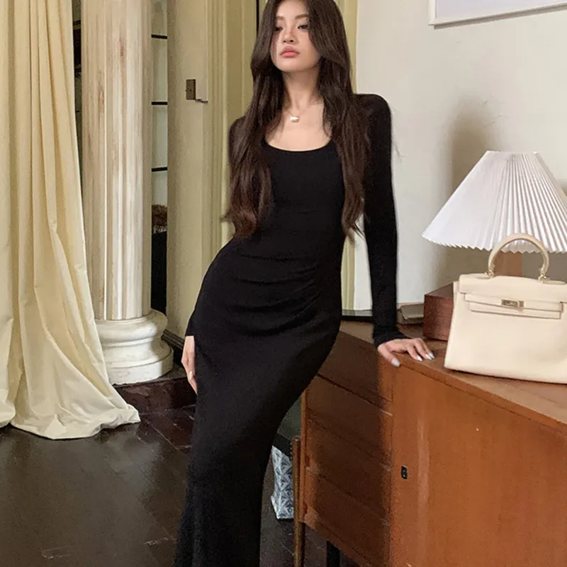 AHDO Long-Sleeved Dresses Women's-13
