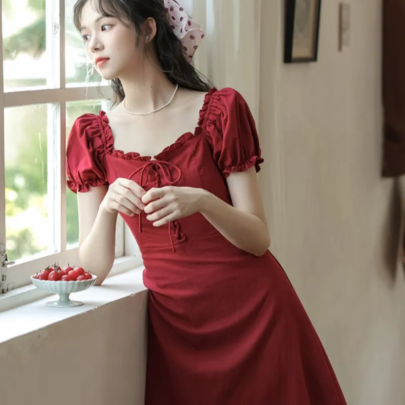 AHDO Summer Short Sleeved Dress Women's-4