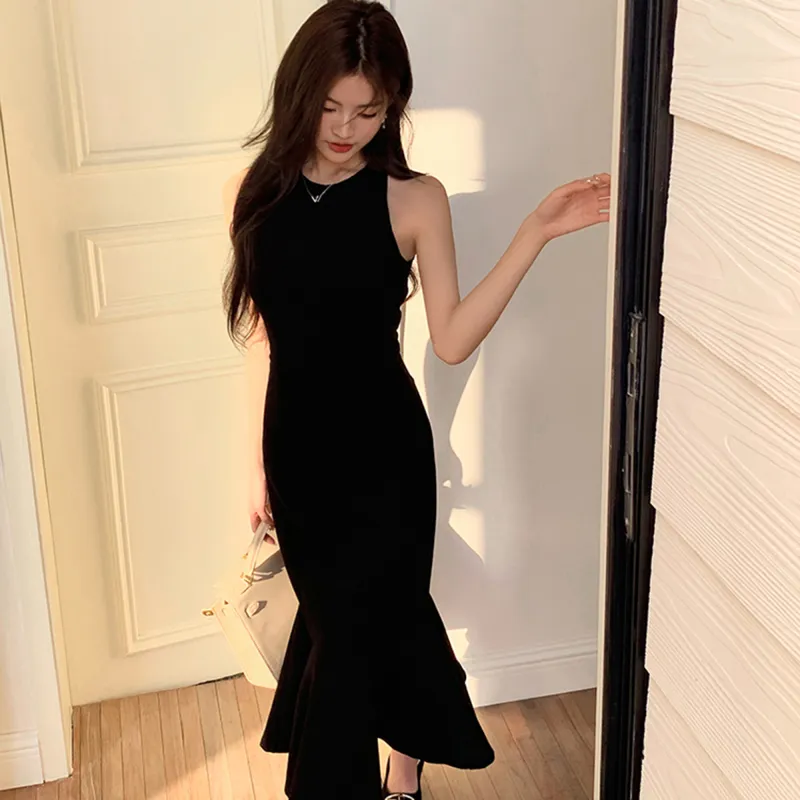 AHDO Slip Dresses Women's Black-2