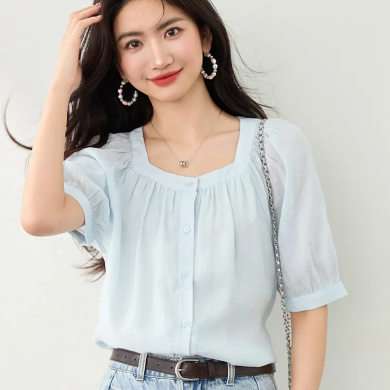 AHDO Shirts Women's Aqua Blue-3