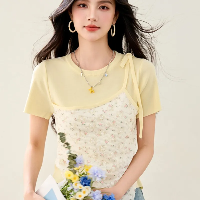 AHDO T Shirts Women's Yellow-1