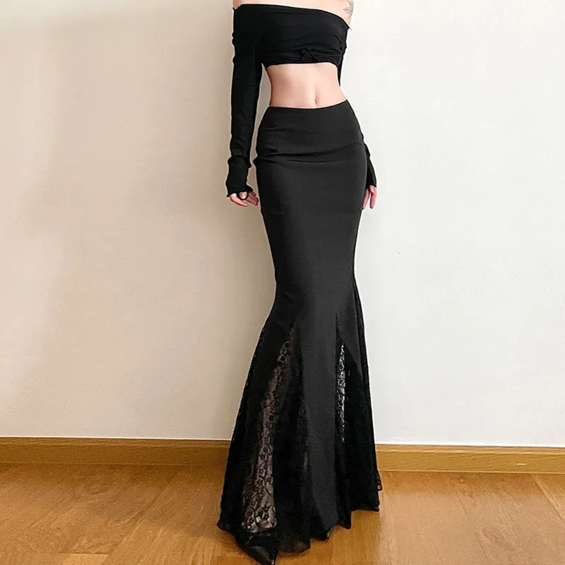 AHDO Casual Long Skirts Women's Black-1