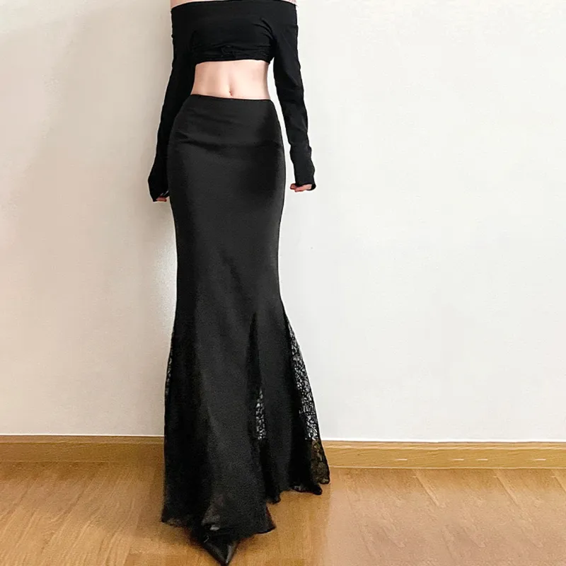 AHDO Casual Long Skirts Women's Black-2