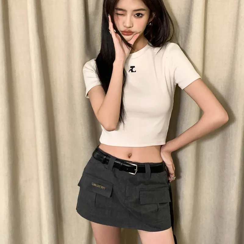 AHDO Cargo Short Skirts Women's Dark Gray-2