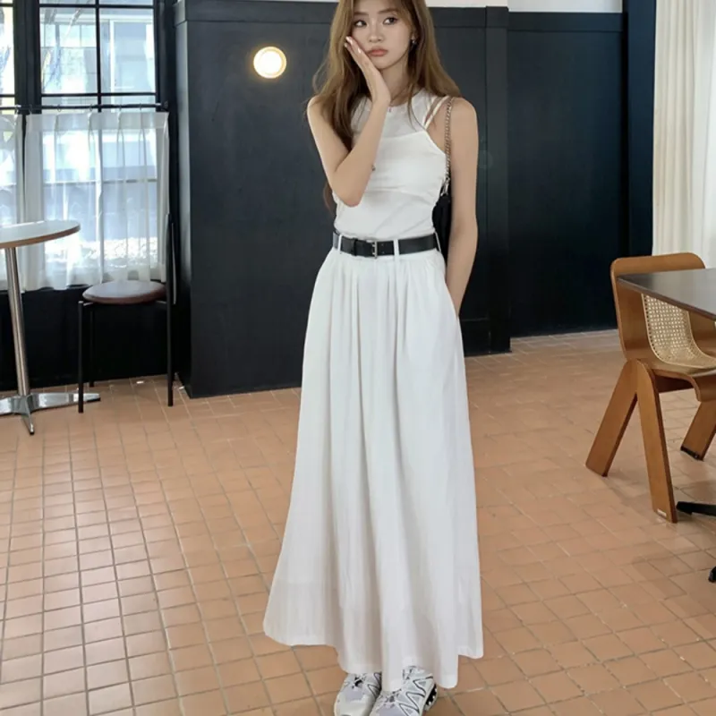 AHDO Casual Long Skirts Women's White-6