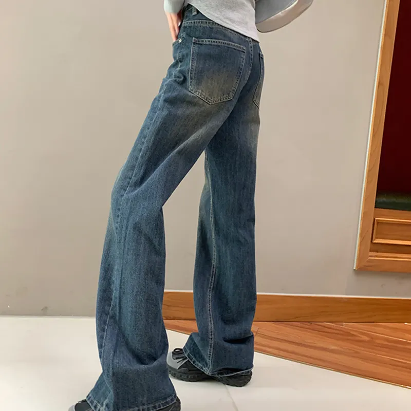 Active Essentials For Spring And Summer Fashion Versatile Jeans Women's Classic Blue-4