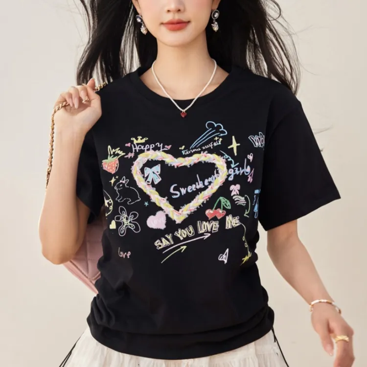 AHDO Regular T Shirt Women's Black-3