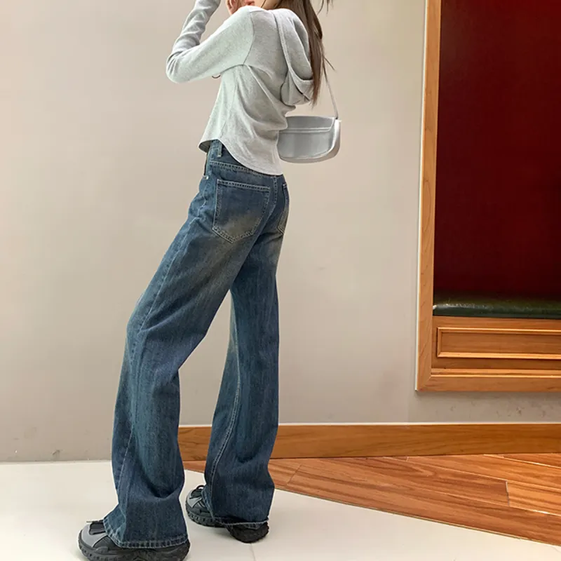 Active Essentials For Spring And Summer Fashion Versatile Jeans Women's Classic Blue-5