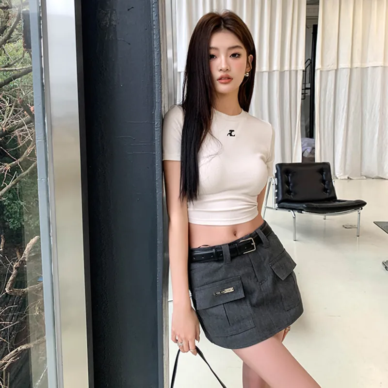 AHDO Cargo Short Skirts Women's Dark Gray-5