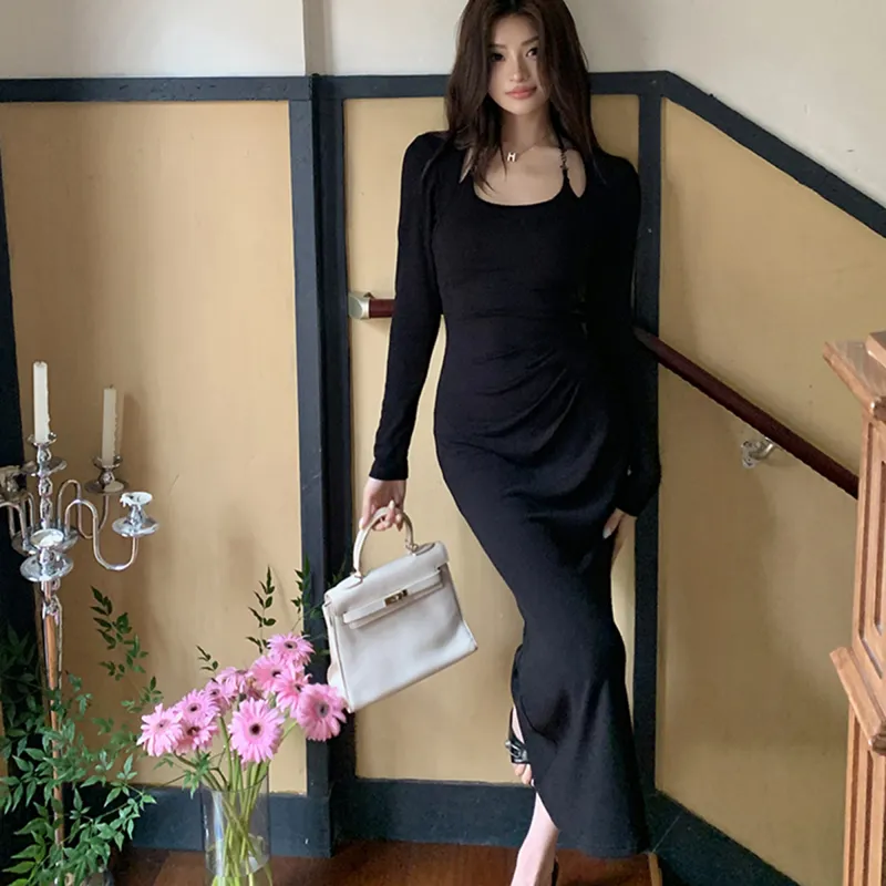 AHDO Long-Sleeved Dresses Women's-14