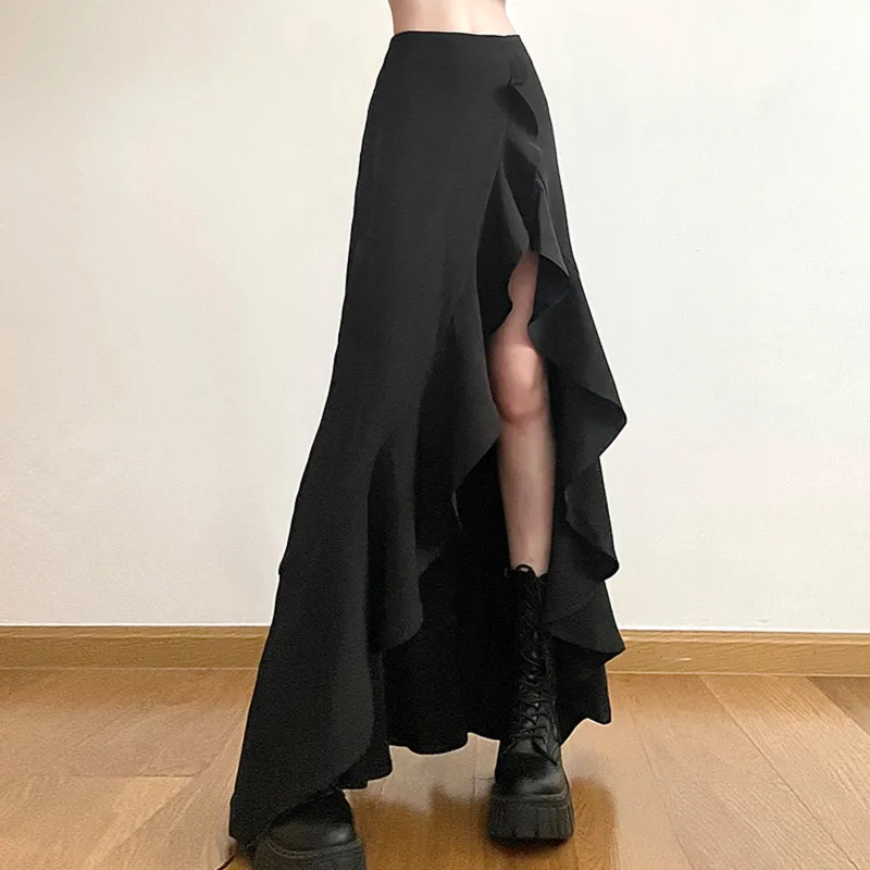 AHDO Casual Long Skirt Women's Black-2