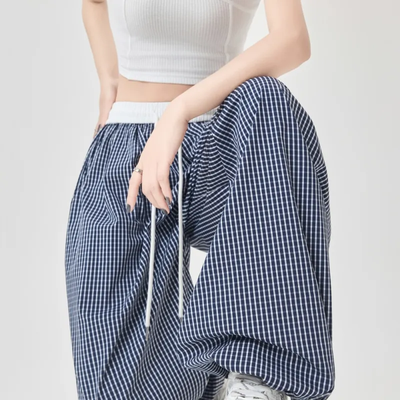 AHDO Casual Pants Women's Plaid-6