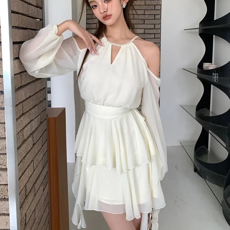 ONNFB Long Sleeved Dresses Women's Apricot-4