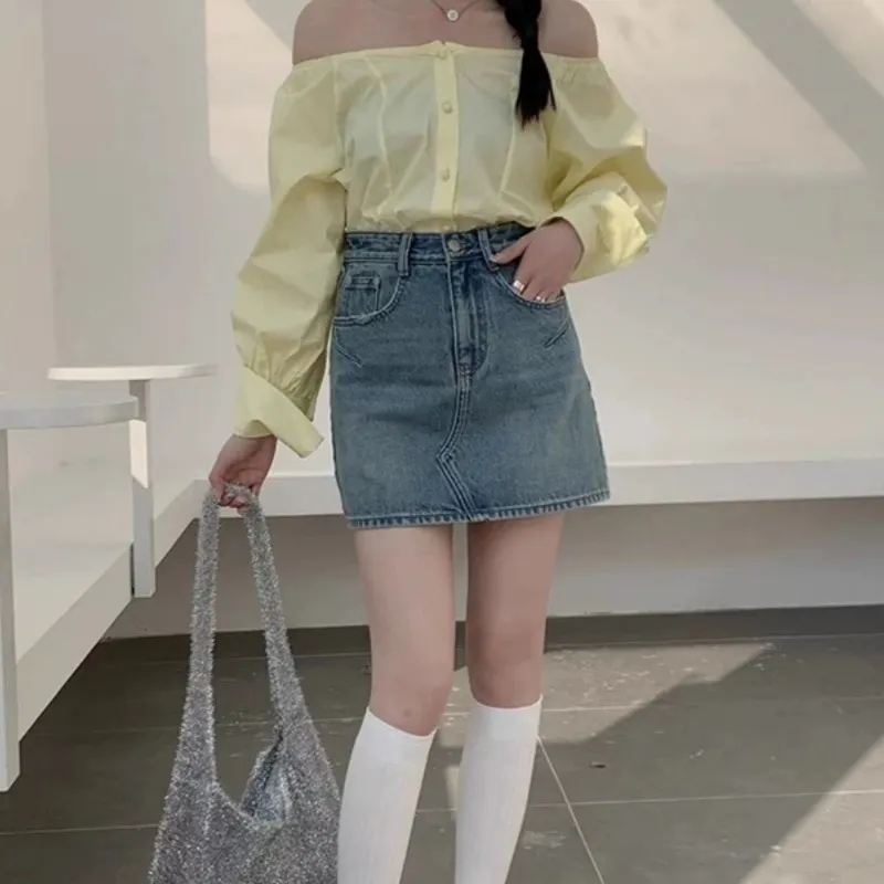 AHDO Denim Short Skirts Women's-2
