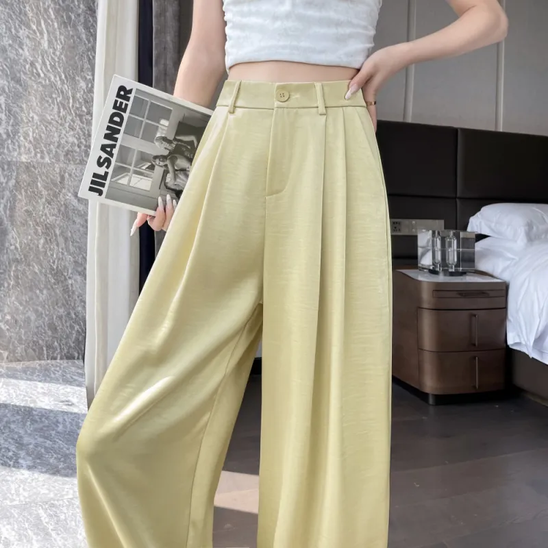 AHDO Casual Pants Women's Yellow-4