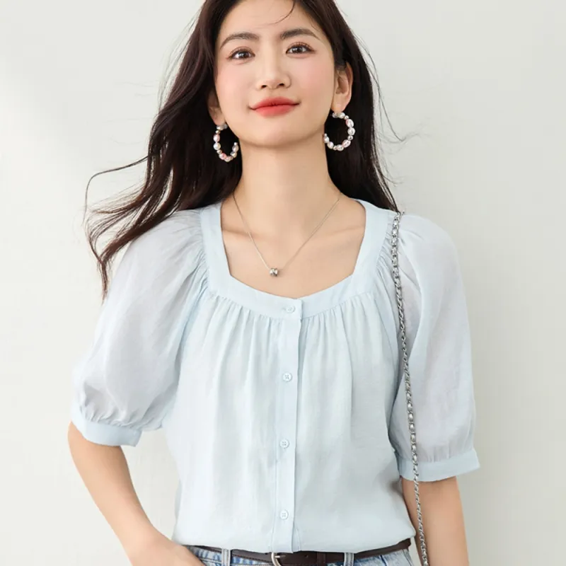 AHDO Shirts Women's Aqua Blue-4
