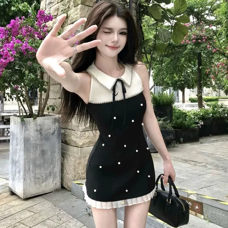 AHDO Sleeveless Dresses Women's Black-2