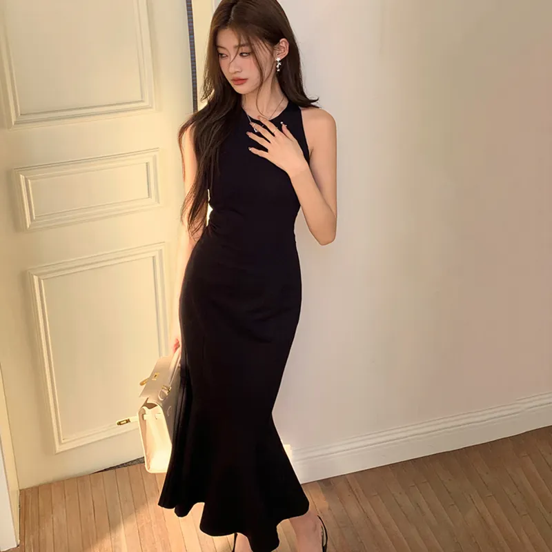 AHDO Slip Dresses Women's Black-5