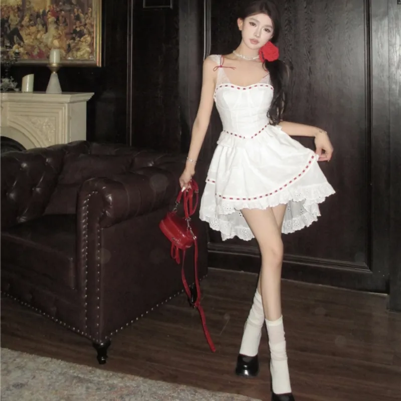 AHDO Slip Dress Women's Red White-5
