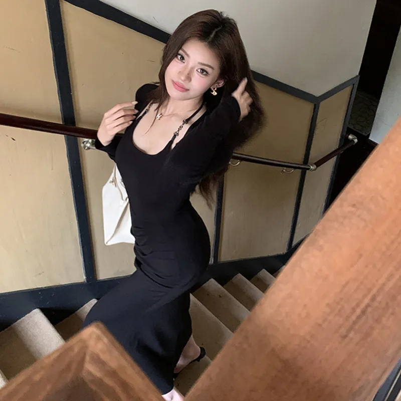 AHDO Long-Sleeved Dresses Women's-11