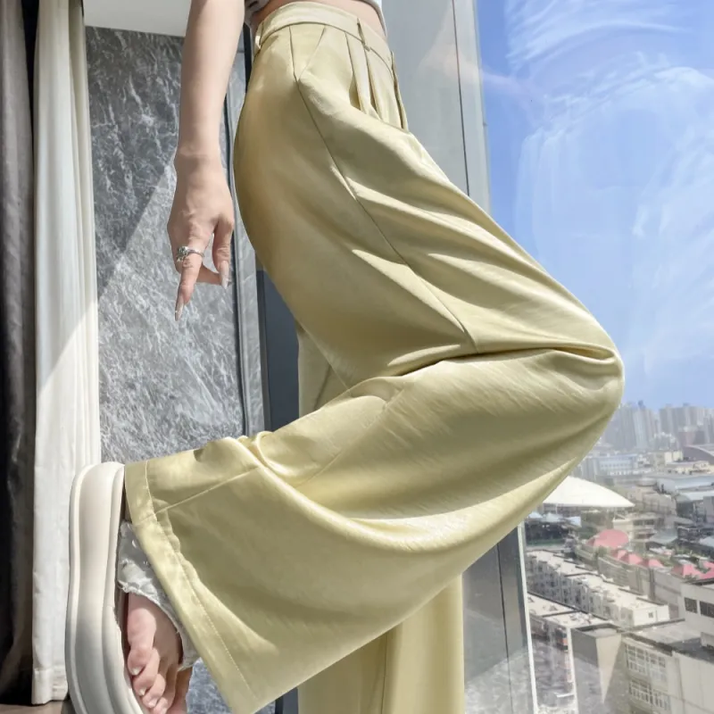 AHDO Casual Pants Women's Yellow-5