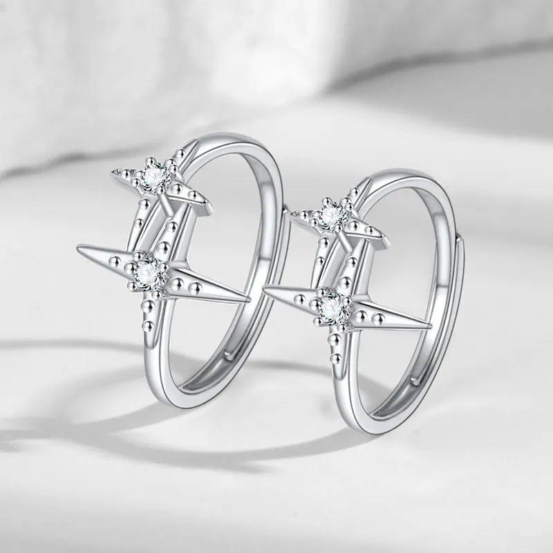 UTD S999 Fine Silver With Zircon Rings Unisex-4