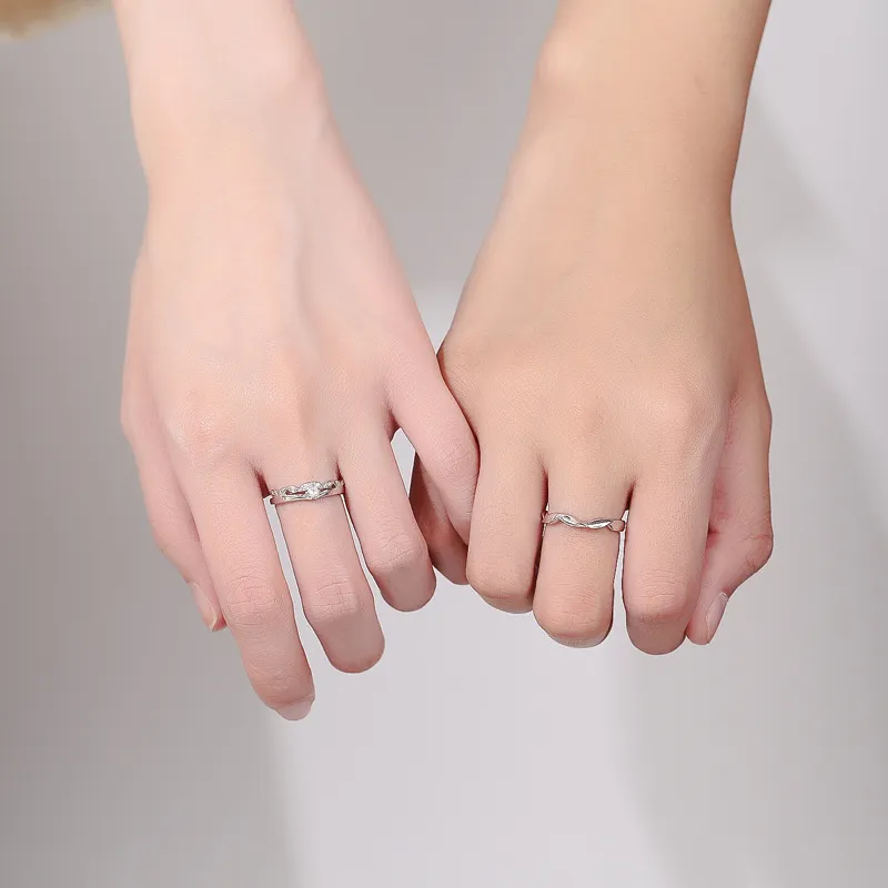 UTD S999 Fine Silver With Zircon Rings Unisex-4