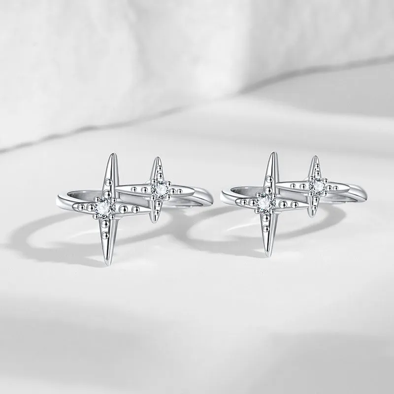 UTD S999 Fine Silver With Zircon Rings Unisex-2