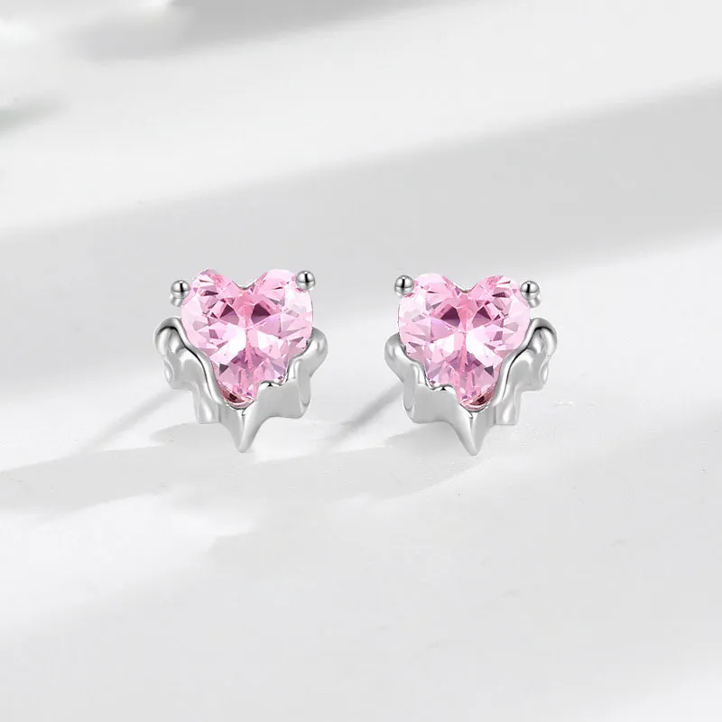 UTD S999 Fine Silver With Zircon Stud Earrings Women's-1