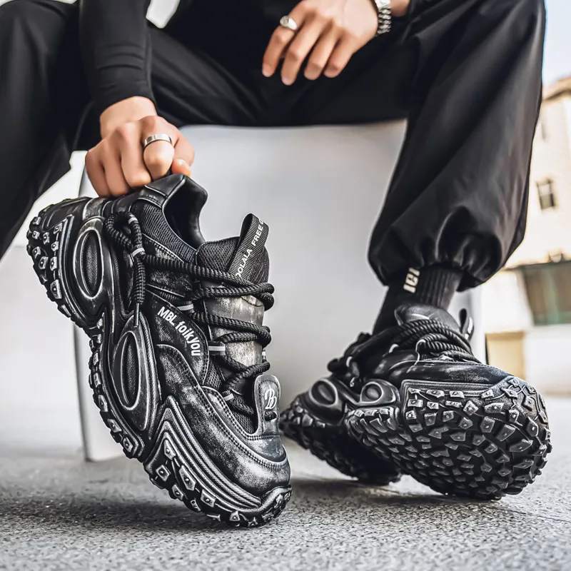 Vxv Breathable Lightweight Height Increasing Low Top Chunky Sneakers Men's-2