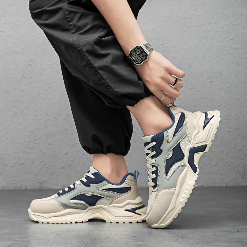Vxv Slip Resistant Lightweight Height Increasing Low Top Chunky Sneakers Men's-3
