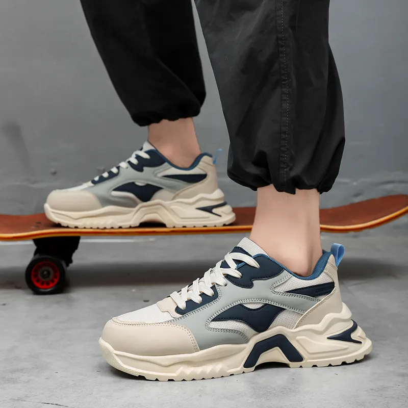 Vxv Slip Resistant Lightweight Height Increasing Low Top Chunky Sneakers Men's-4