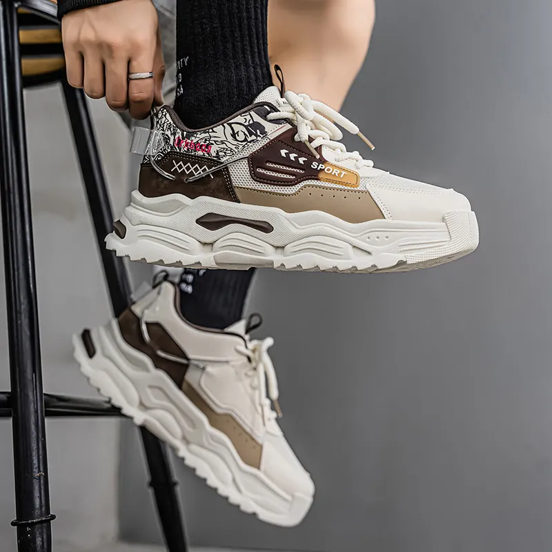 Vxv Shock Absorbers Slip Resistant Breathable Low Top Chunky Sneakers Men's-7