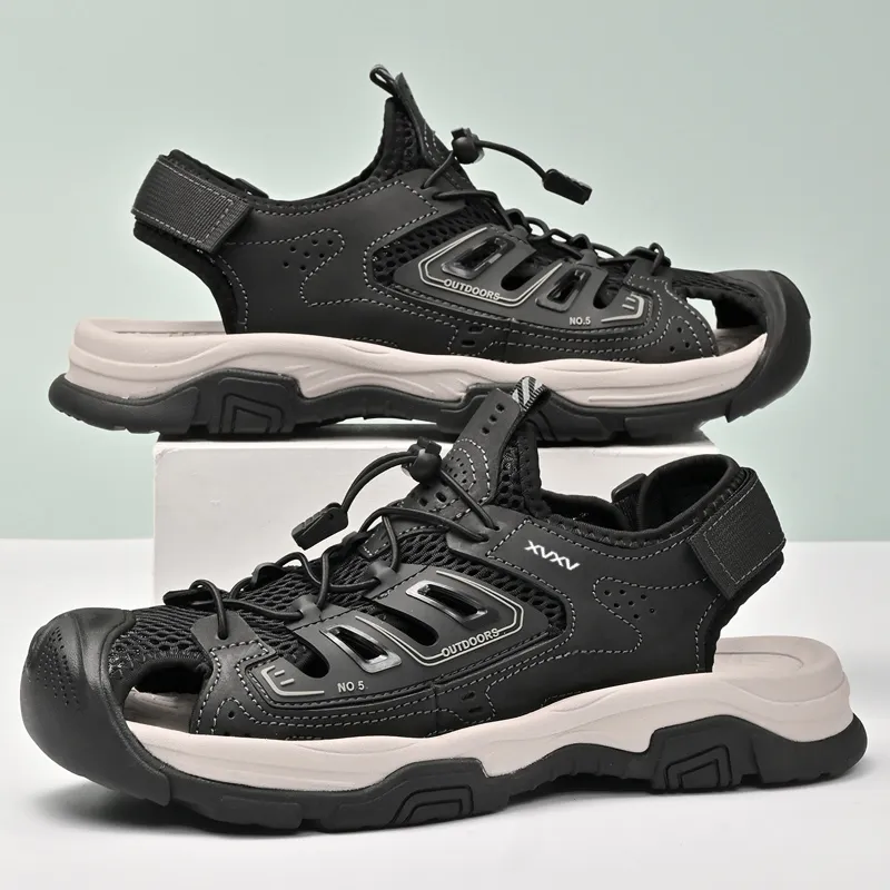 Xvxv Beach Sandals Men Gray/Black-11