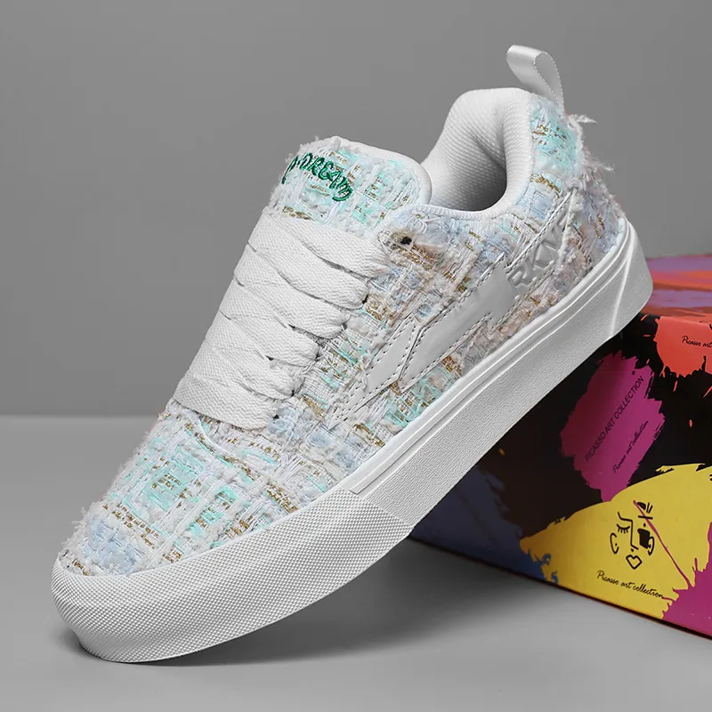 RKNE x PAIBLOKS Slip Resistant Shock Absorbers With Abrasion Resistant Properties Low Top Skateboard Shoes Unisex-2