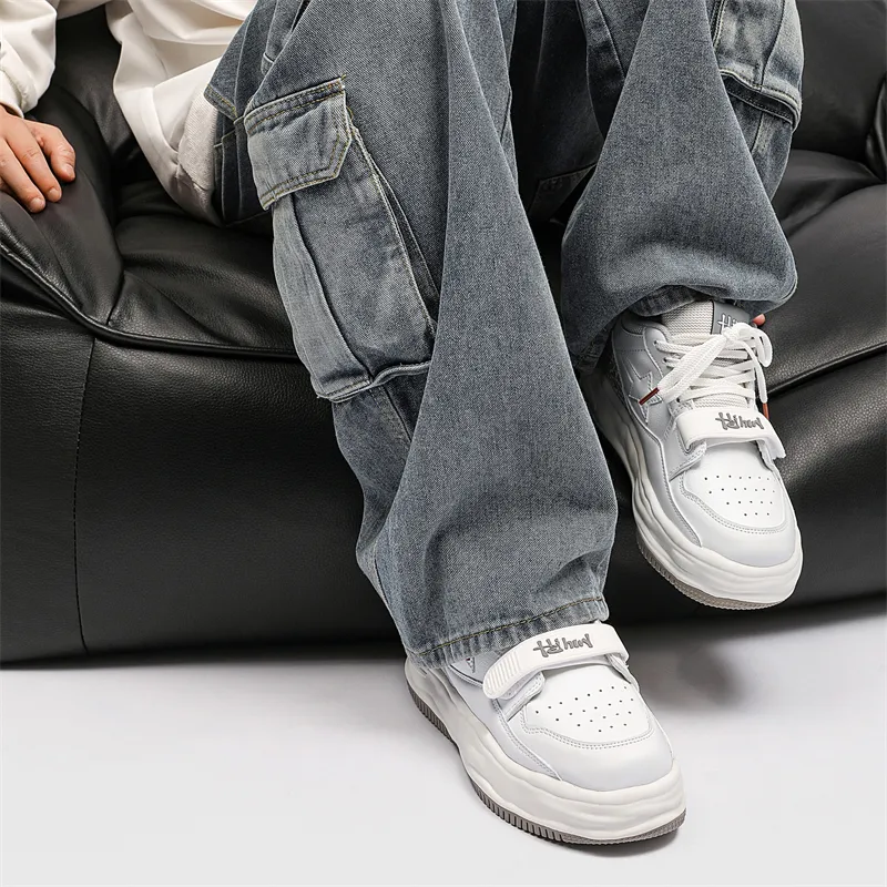 PAIBLOKS Height Increasing Abrasion Resistant Breathable Slip Resistant Low Top Skateboard Shoes Unisex-3