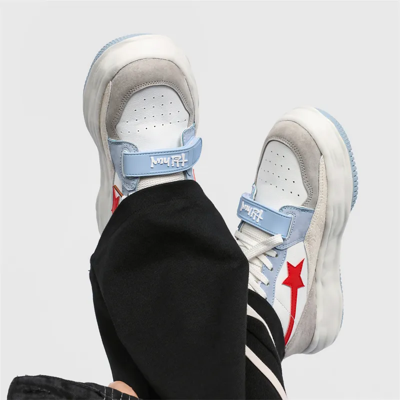 PAIBLOKS Height Increasing Abrasion Resistant Breathable Slip Resistant Low Top Skateboard Shoes Unisex-8