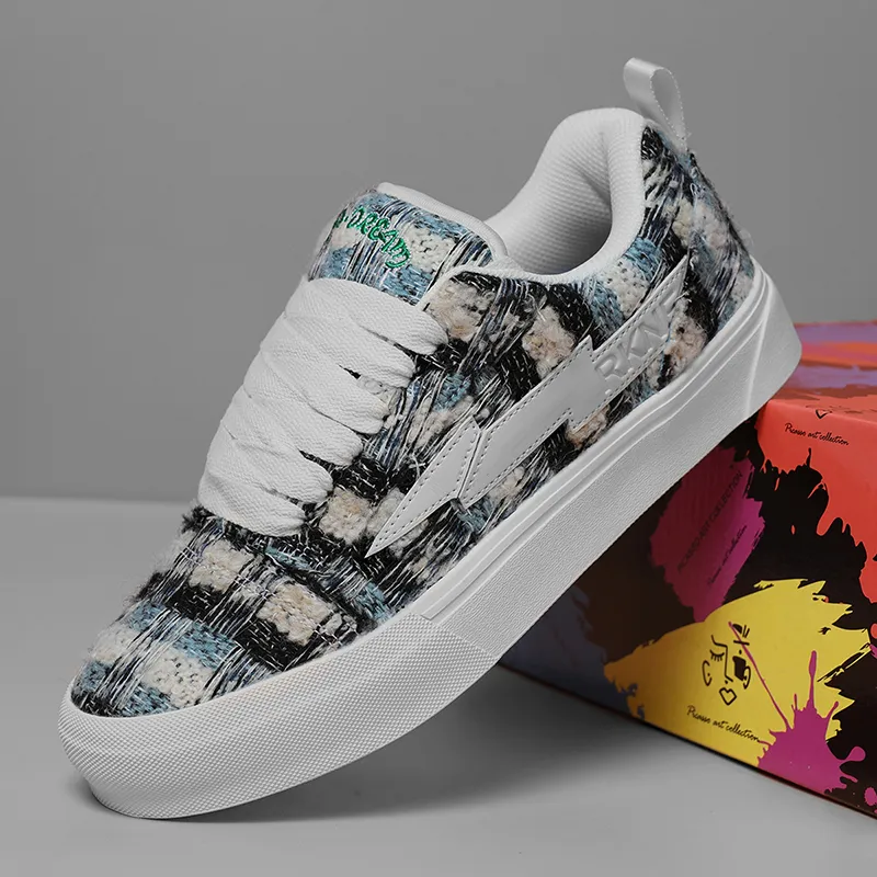 RKNE x PAIBLOKS Slip Resistant Shock Absorbers With Abrasion Resistant Properties Low Top Skateboard Shoes Unisex-8