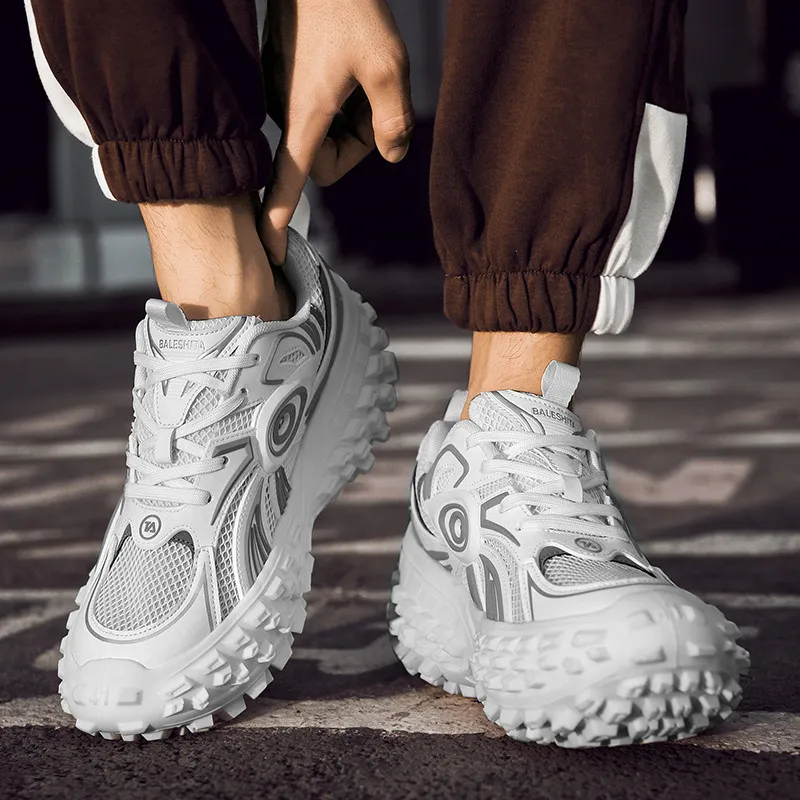 PAIBLOKS Cushioning Height Increasing Abrasion Resistant Lightweight Slip Resistant Low Top Chunky Sneakers Unisex-15