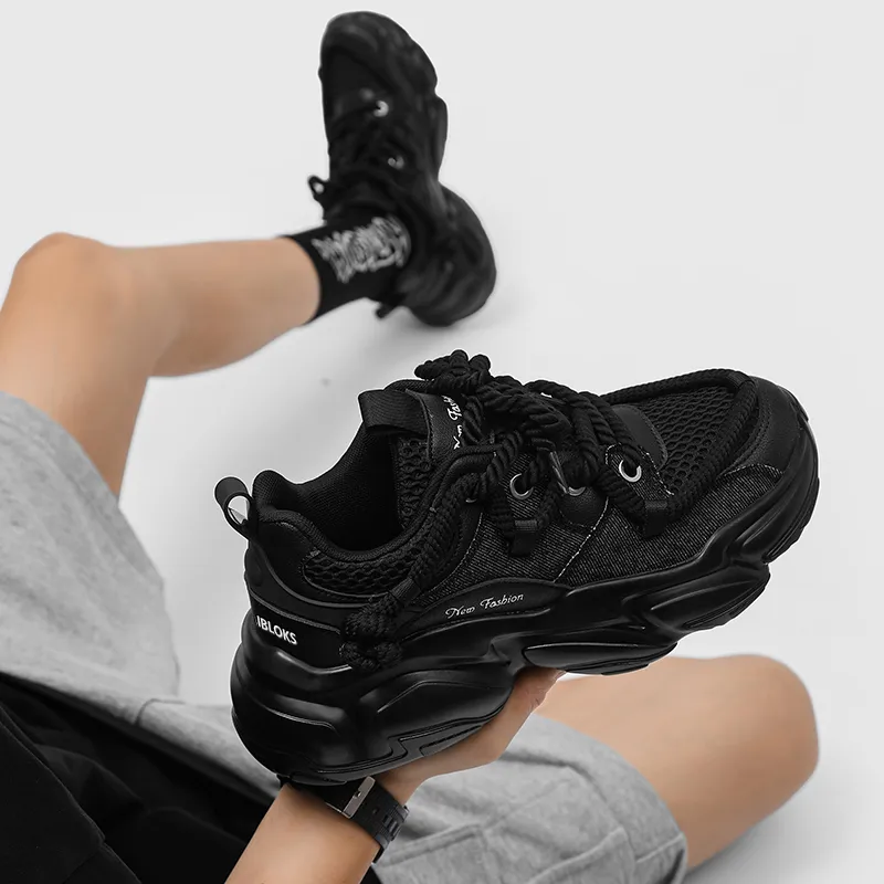 PAIBLOKS Slip Resistant And Breathable Coverage Low Top Chunky Sneakers Unisex-1