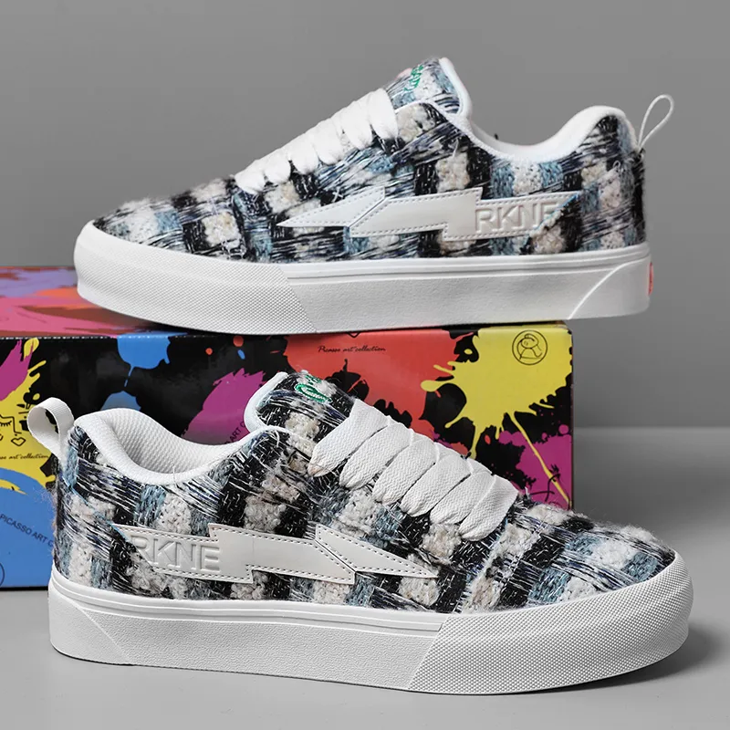 RKNE x PAIBLOKS Slip Resistant Shock Absorbers With Abrasion Resistant Properties Low Top Skateboard Shoes Unisex-10