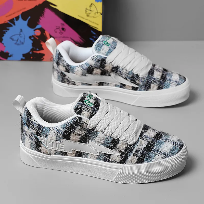 RKNE x PAIBLOKS Slip Resistant Shock Absorbers With Abrasion Resistant Properties Low Top Skateboard Shoes Unisex-9