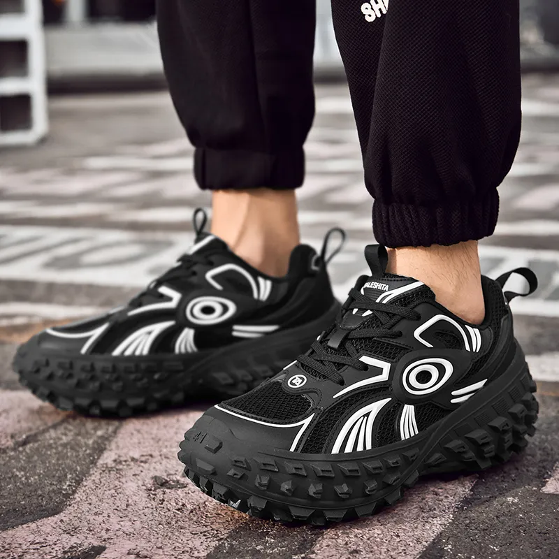 PAIBLOKS Cushioning Height Increasing Abrasion Resistant Lightweight Slip Resistant Low Top Chunky Sneakers Unisex-3