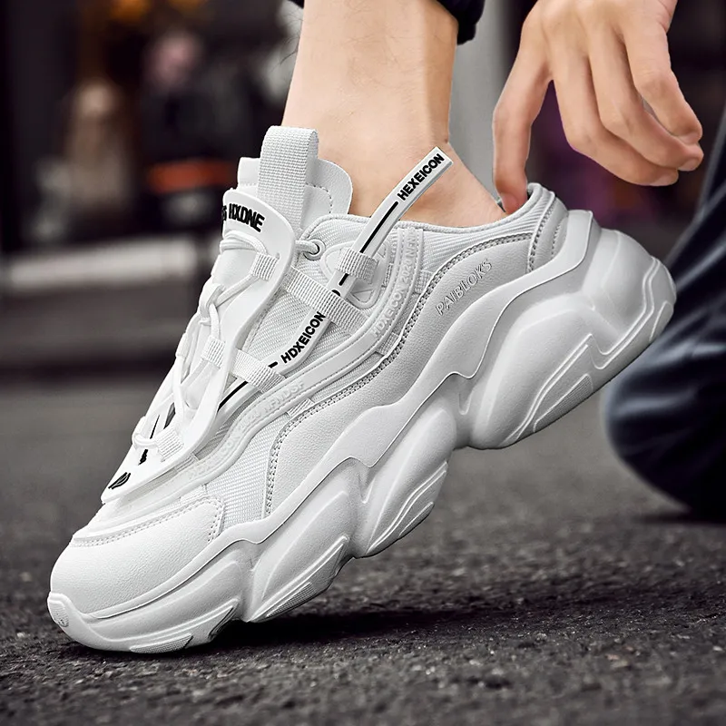 PAIBLOKS Abrasion Resistant Slip Resistant Closed Toe Slippers Chunky Sneakers Unisex-7